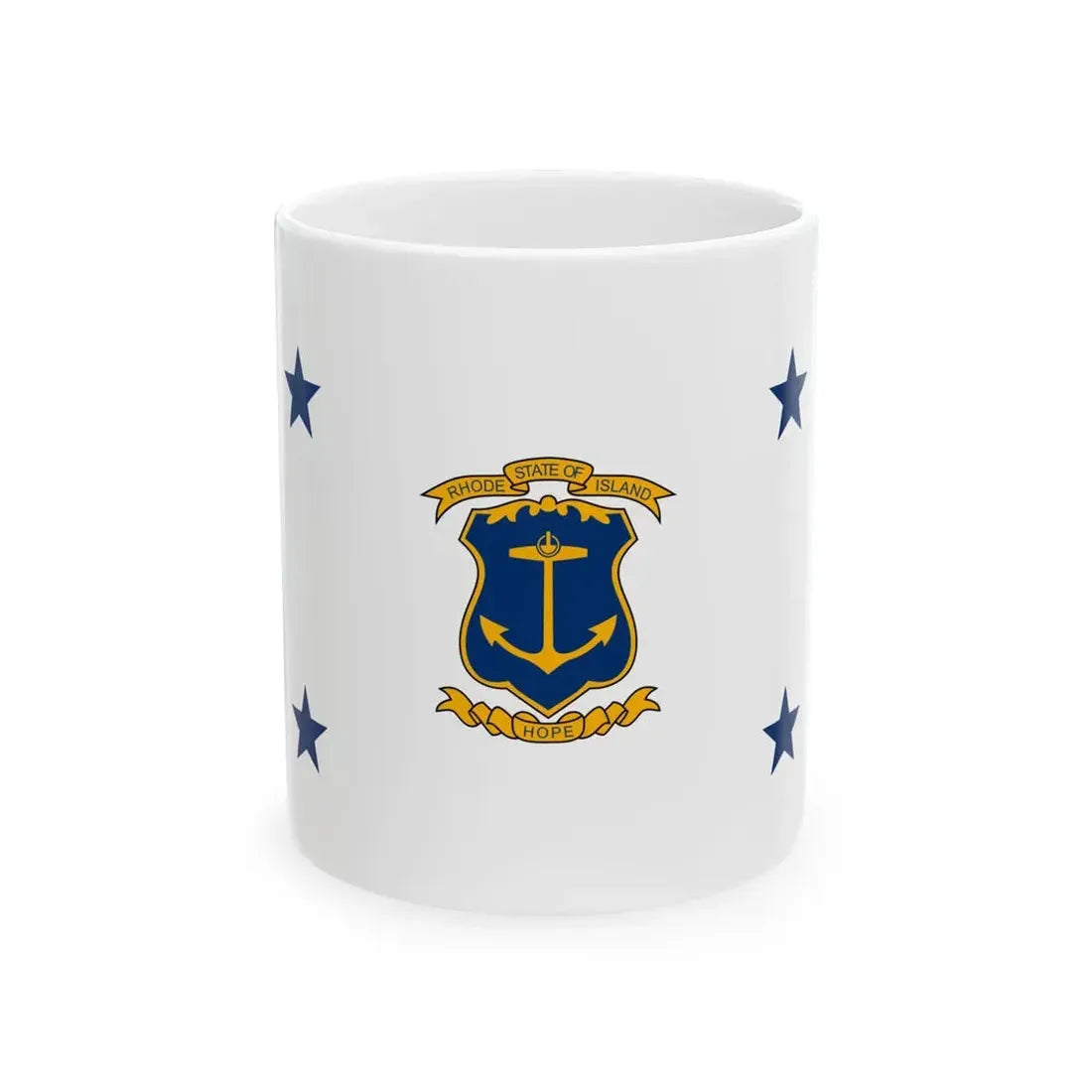 Flag of the Governor of Rhode Island (United States) White Coffee Mug 11oz - Go Mug Yourself
