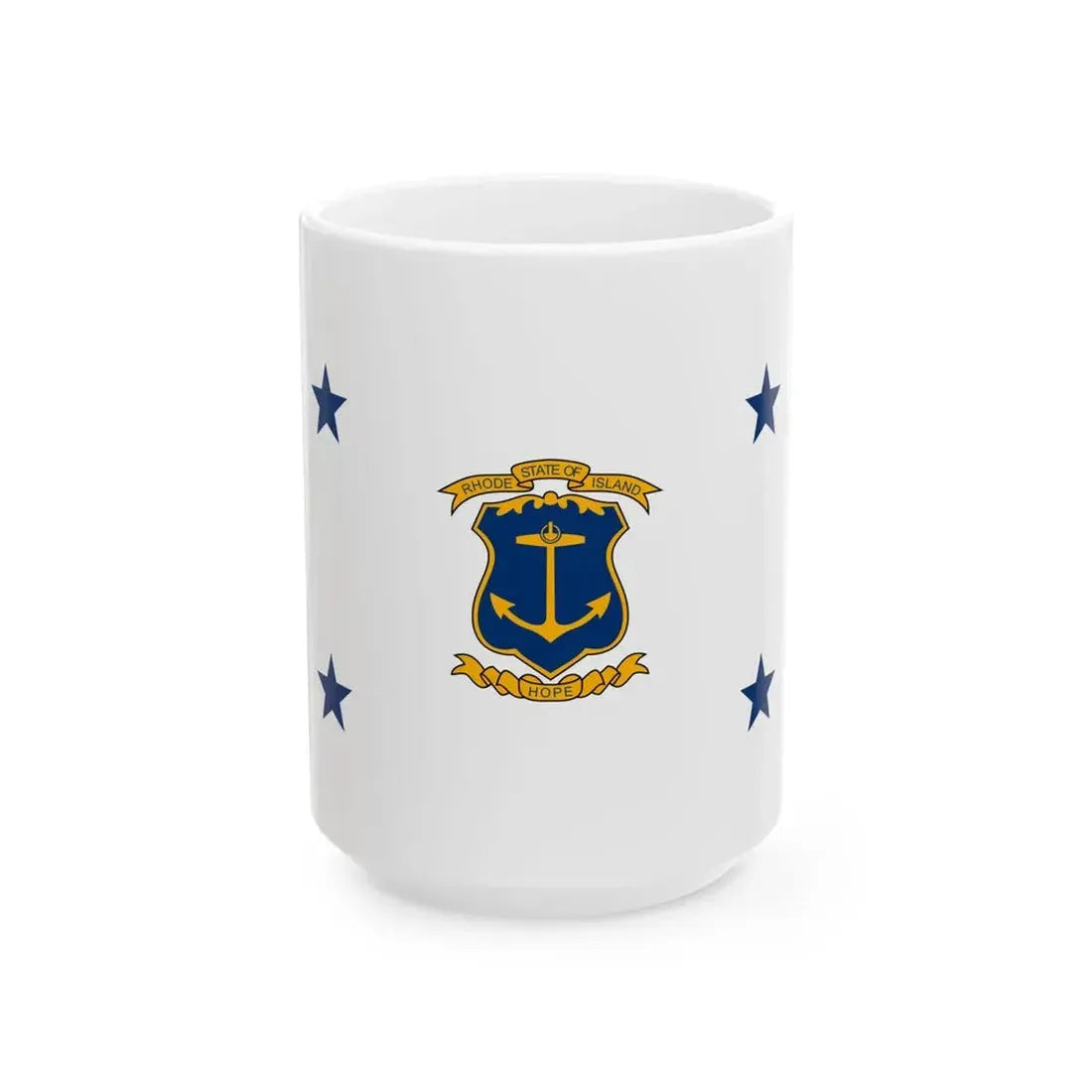 Flag of the Governor of Rhode Island (United States) White Coffee Mug 15oz - Go Mug Yourself