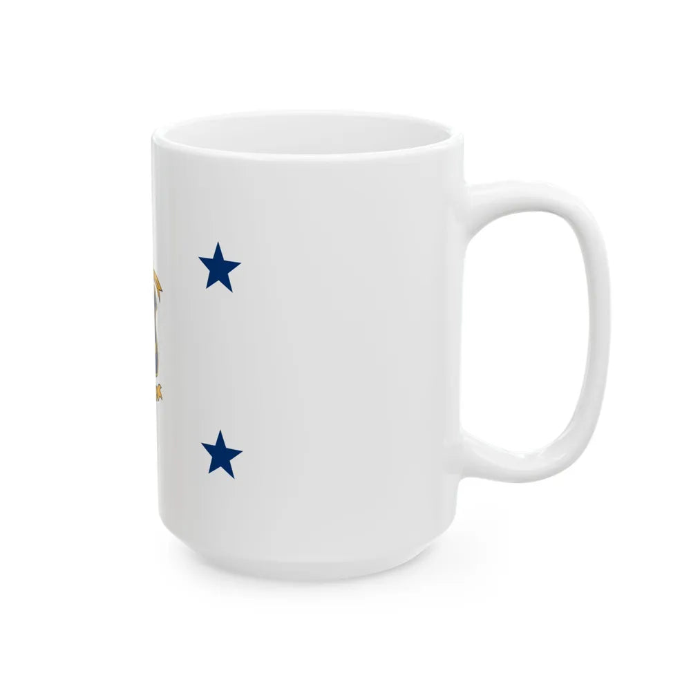 Flag of the Governor of Rhode Island (United States) White Coffee Mug - Go Mug Yourself