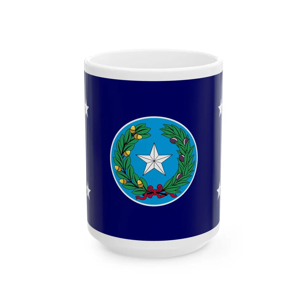 Flag of the Governor of Texas (United States) White Coffee Mug 15oz - Go Mug Yourself