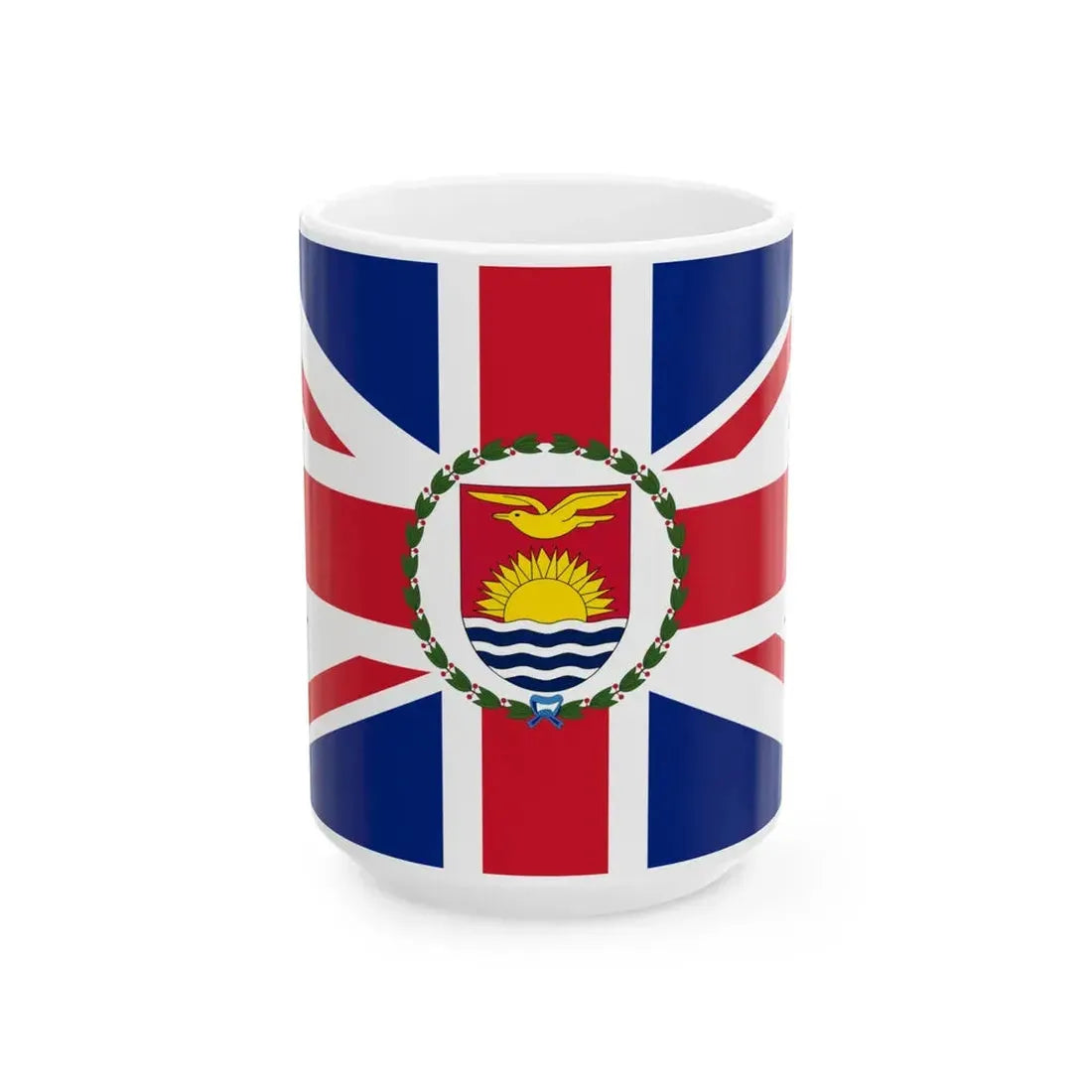 Flag of the Governor of the Gilbert and Ellice Islands 1937-1976 (Kiribati) White Coffee Mug 15oz - Go Mug Yourself
