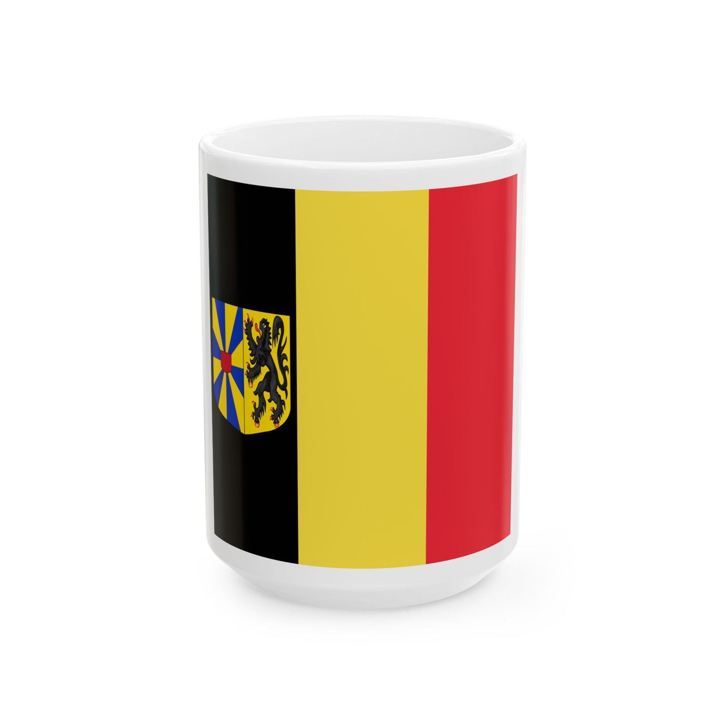 Flag of the Governor of West Flanders (Belgium) White Coffee Mug-15oz-Go Mug Yourself