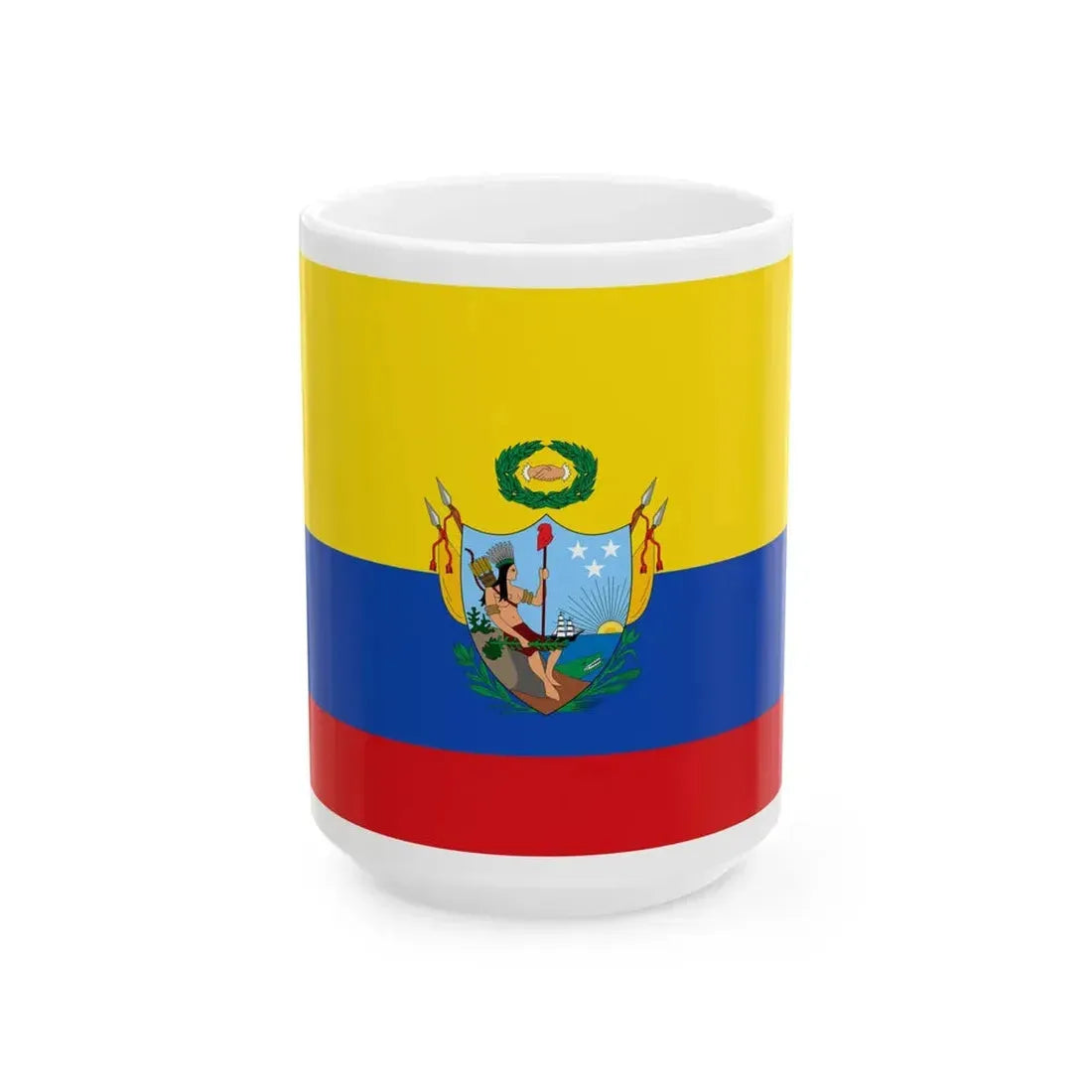 Flag of the Gran Colombia 1819-1820 version 3 (Colombia) White Coffee Mug 15oz - Go Mug Yourself