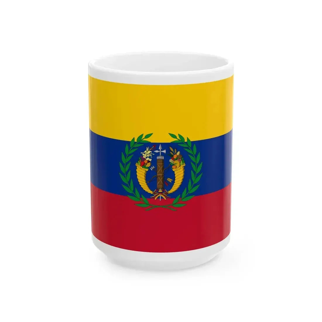 Flag of the Gran Colombia 1821-1830 version 1 recolor (Colombia) White Coffee Mug 15oz - Go Mug Yourself
