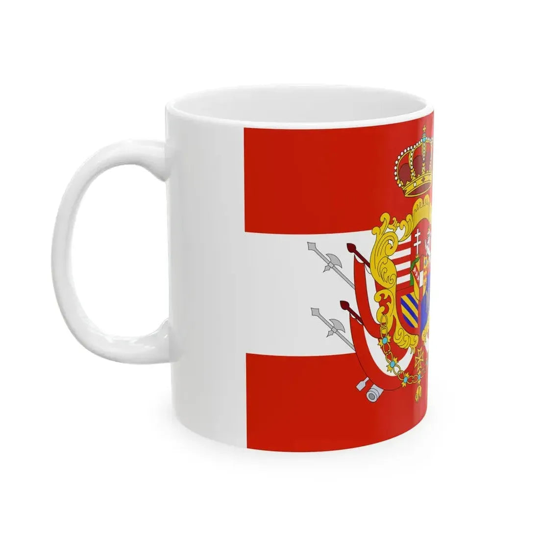 Flag of the Grand Duchy of Tuscany 1840 (Italy) White Coffee Mug - Go Mug Yourself