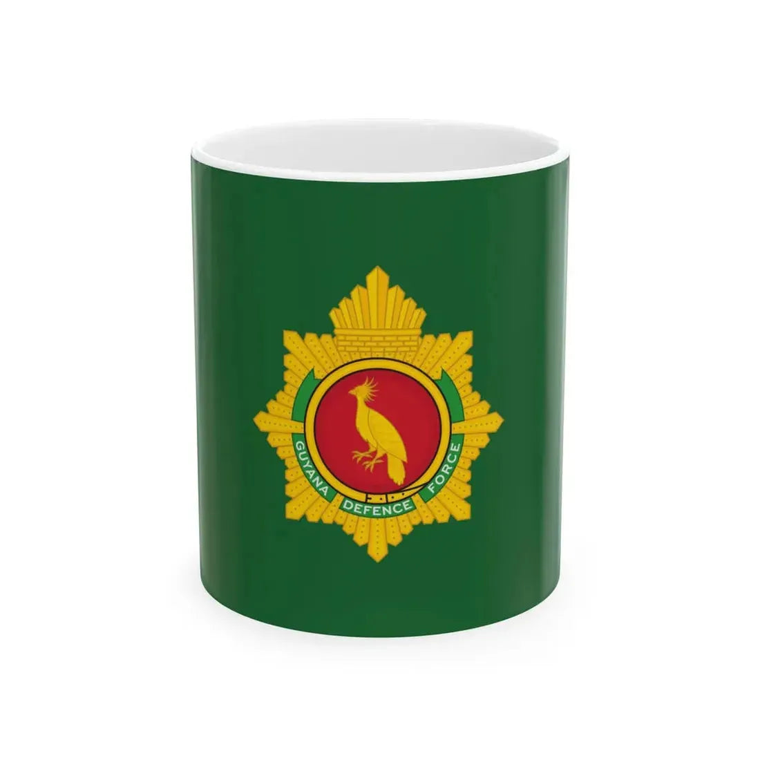 Flag of the Guyana Defence Force (Guyana) White Coffee Mug 11oz - Go Mug Yourself