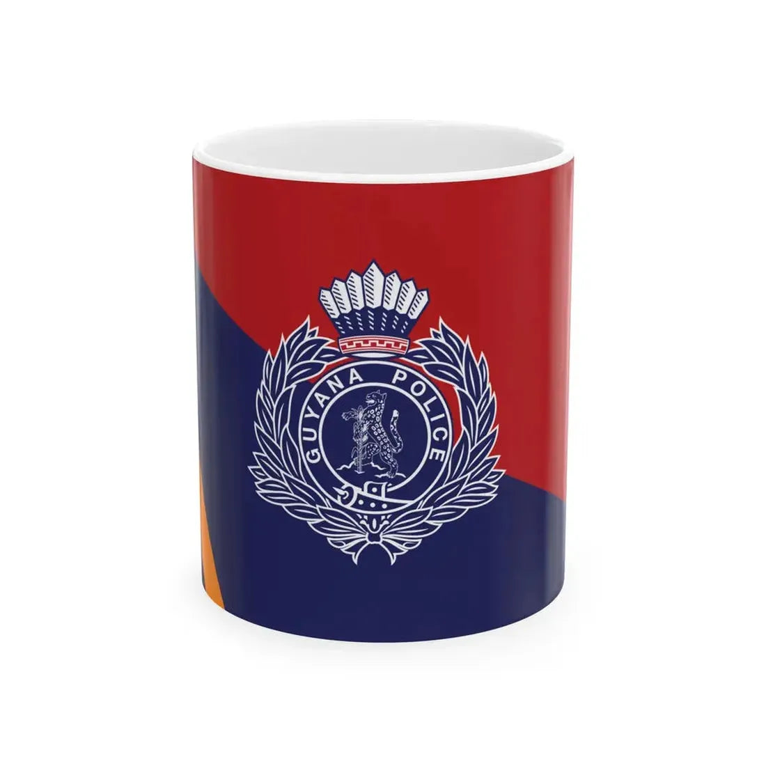 Flag of the Guyana Police Force A Division (Guyana) White Coffee Mug 11oz - Go Mug Yourself