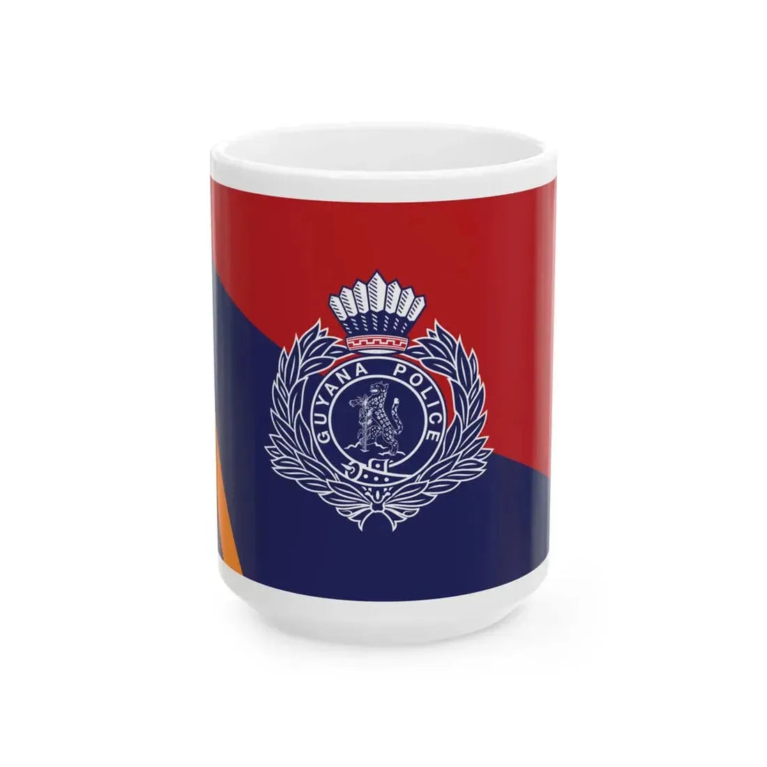 Flag of the Guyana Police Force A Division (Guyana) White Coffee Mug 15oz - Go Mug Yourself