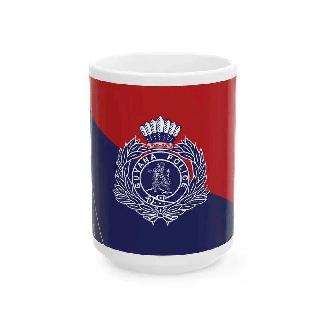 Flag of the Guyana Police Force B Division (Guyana) White Coffee Mug 15oz - Go Mug Yourself