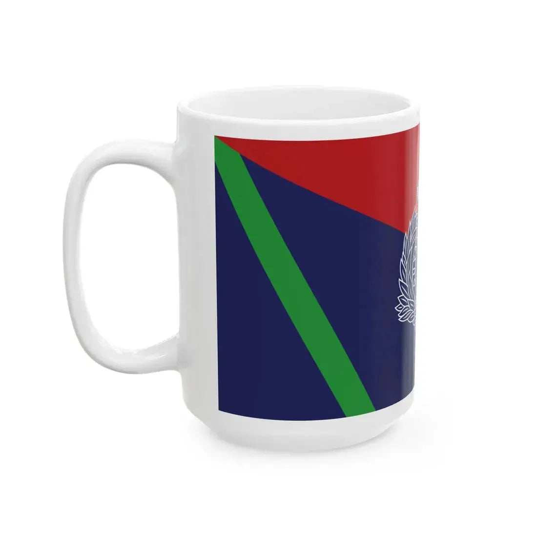 Flag of the Guyana Police Force D Division (Guyana) White Coffee Mug - Go Mug Yourself