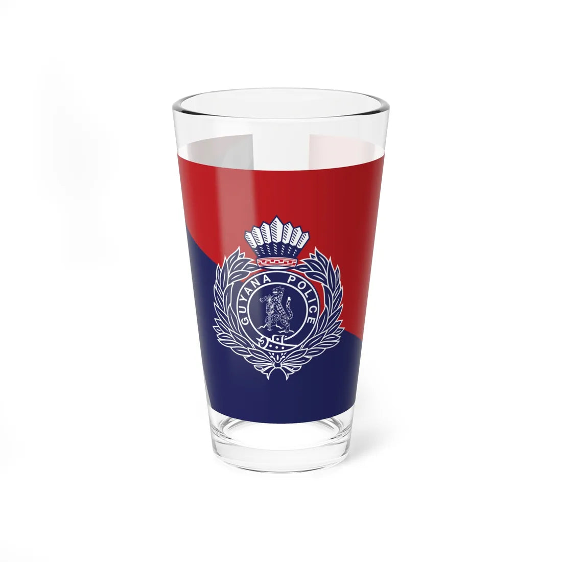 Flag of the Guyana Police Force E Division (Guyana) Pint Glass 16oz 16oz - Go Mug Yourself