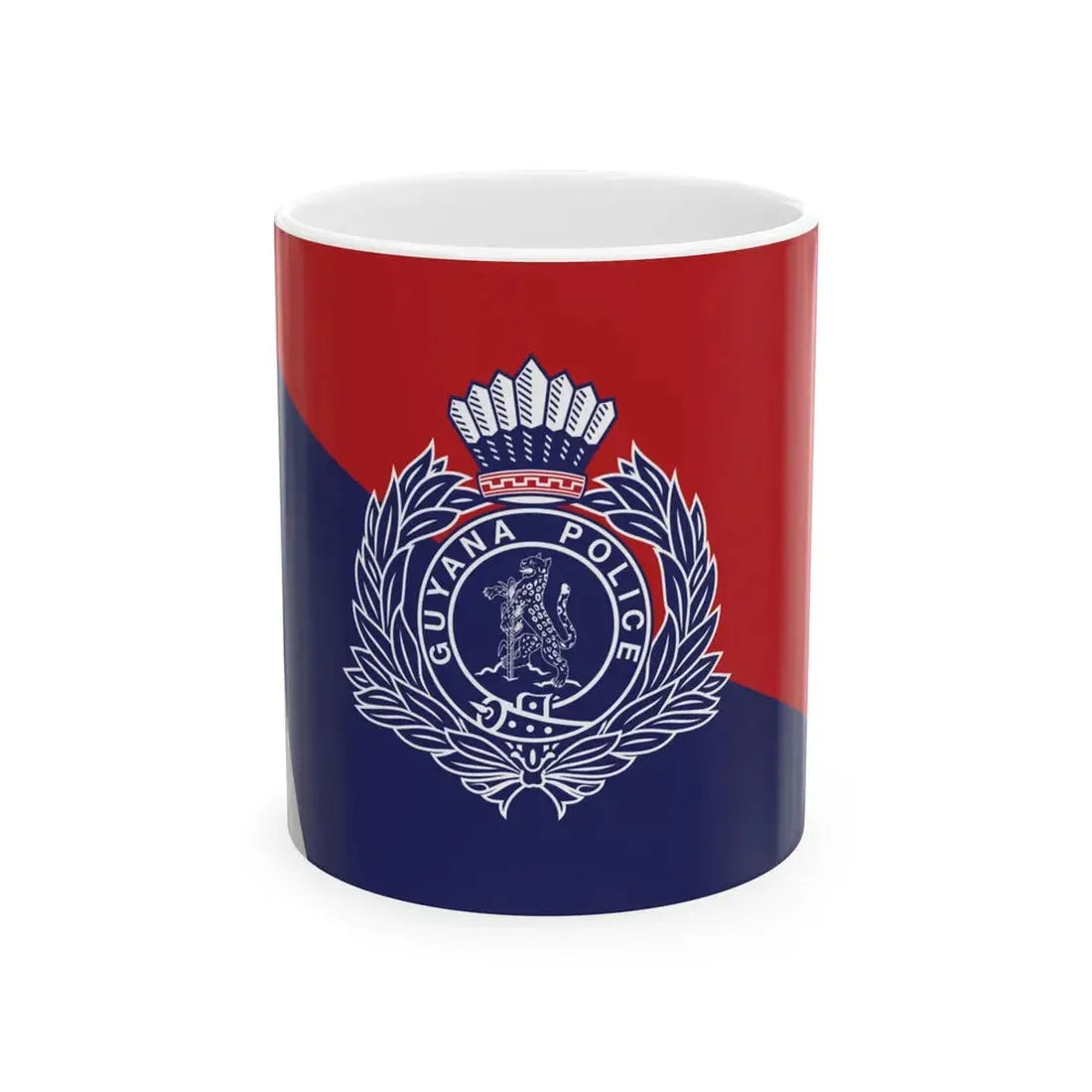 Flag of the Guyana Police Force E Division (Guyana) White Coffee Mug 11oz - Go Mug Yourself