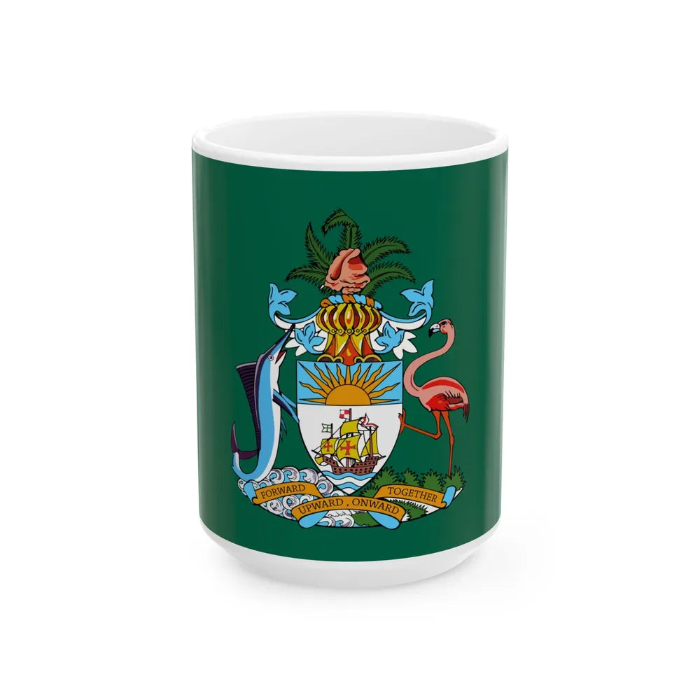 Flag of the House of Assembly of the Bahamas (Bahamas) White Coffee Mug 15oz - Go Mug Yourself
