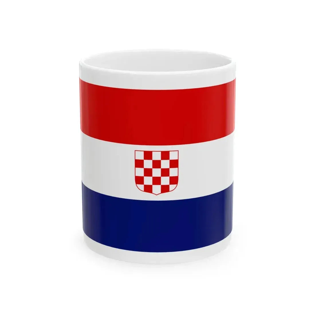 Flag of the Independent State of Croatia 2 by 5 (Croatia) White Coffee Mug 11oz - Go Mug Yourself