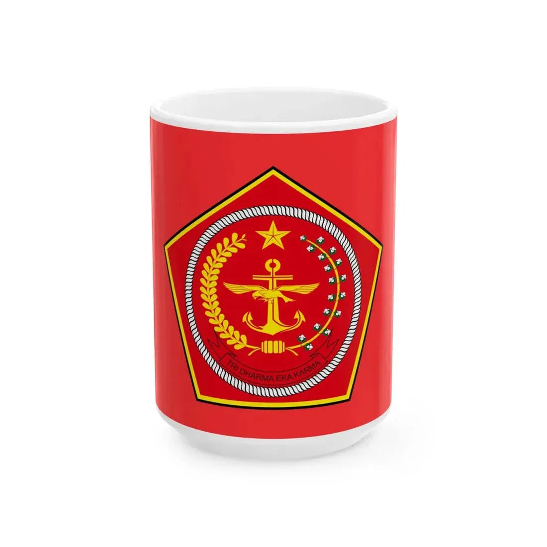 Flag of the Indonesian National Armed Forces (Indonesia) White Coffee Mug 15oz - Go Mug Yourself