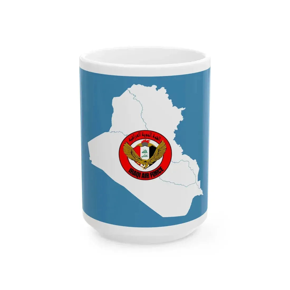 Flag of the Iraqi Air Force (Iraq) White Coffee Mug 15oz - Go Mug Yourself