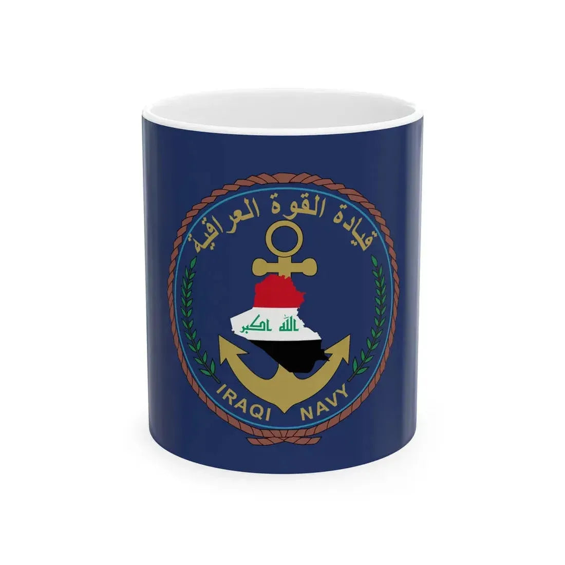 Flag of the Iraqi Navy (Iraq) White Coffee Mug 11oz - Go Mug Yourself
