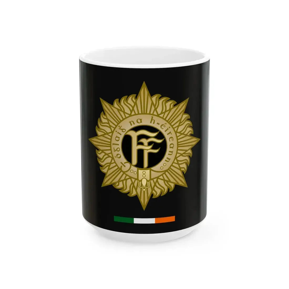 Flag of the Irish Defence Forces (Ireland) White Coffee Mug 15oz - Go Mug Yourself