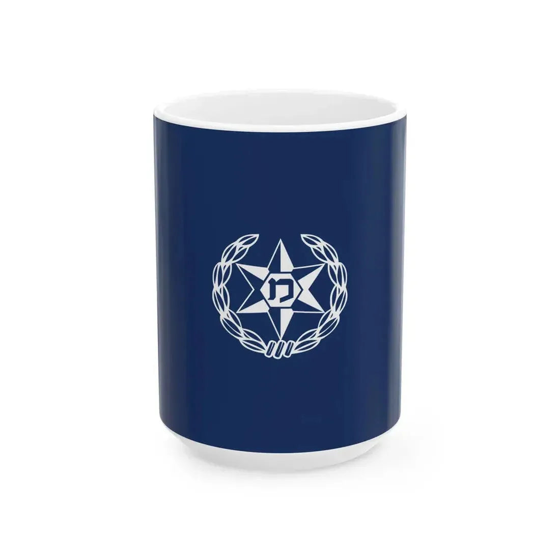 Flag of the Israel Police (Israel) White Coffee Mug 15oz - Go Mug Yourself
