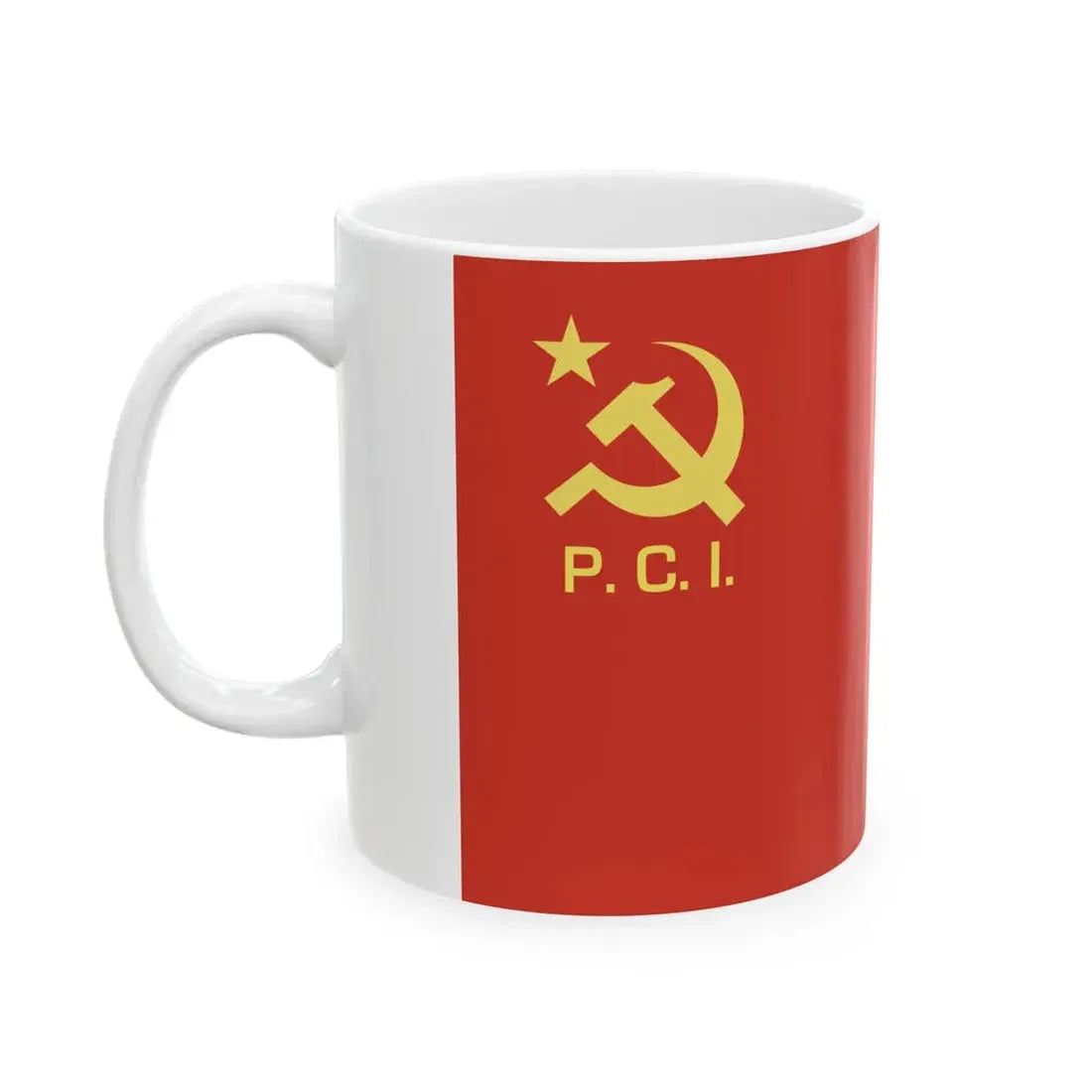 Flag of the Italian Communist Party (Italy) White Coffee Mug - Go Mug Yourself