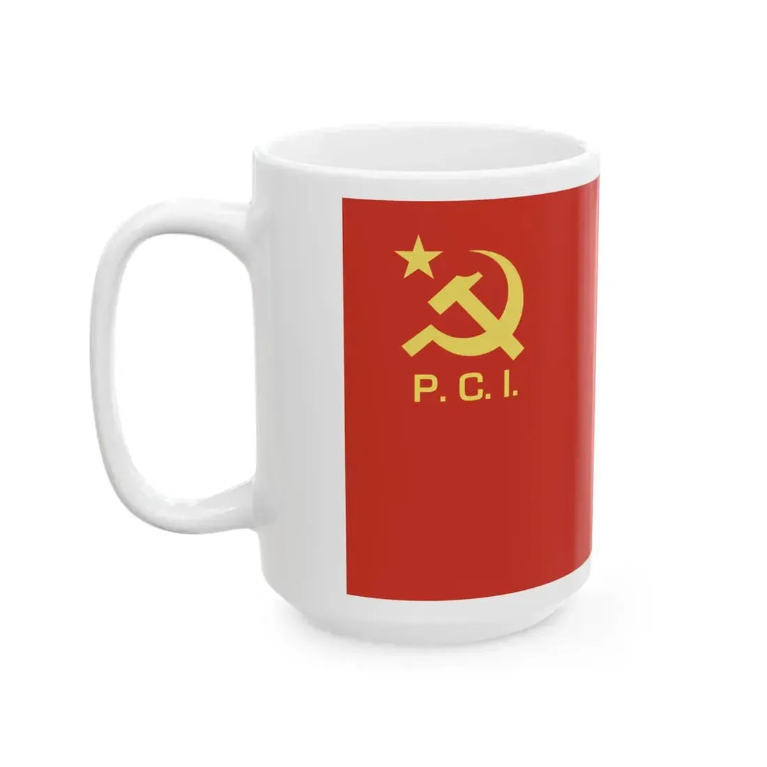 Flag of the Italian Communist Party (Italy) White Coffee Mug - Go Mug Yourself