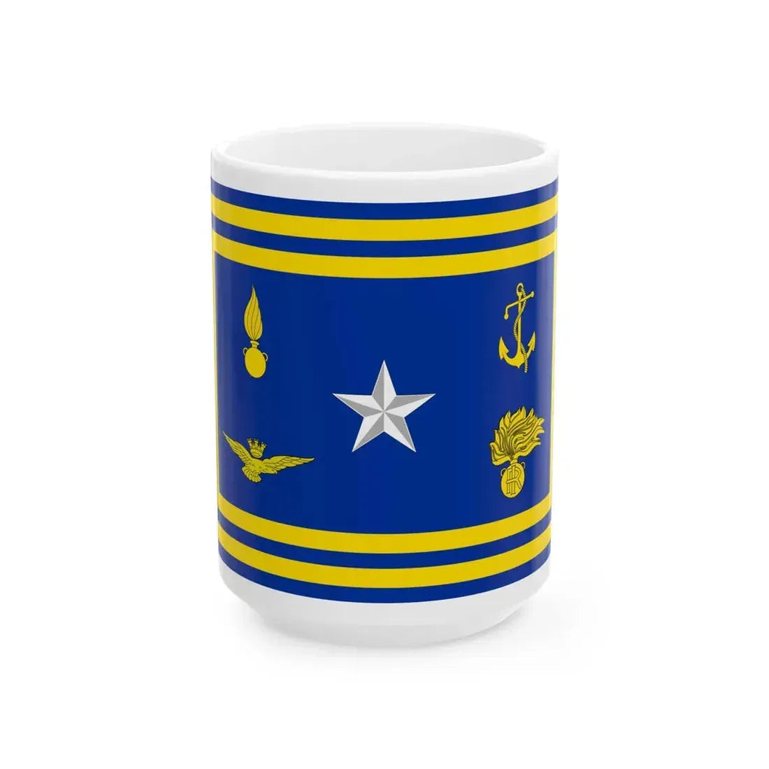 Flag of the Italian Defence minister (Italy) White Coffee Mug 15oz - Go Mug Yourself