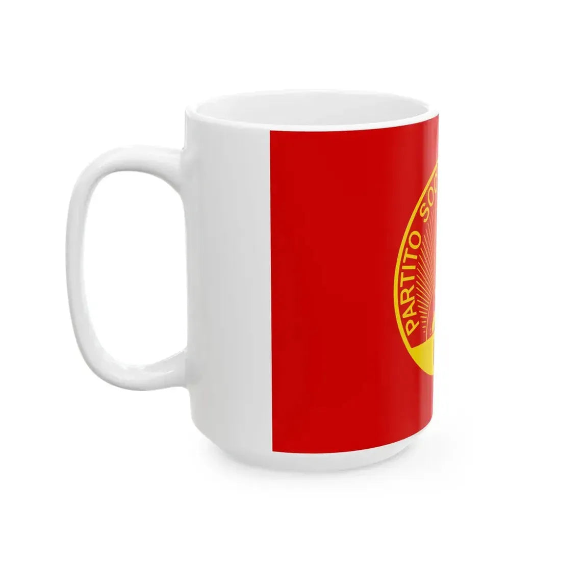 Flag of the Italian Socialist Party 1971-1978 (Italy) White Coffee Mug - Go Mug Yourself