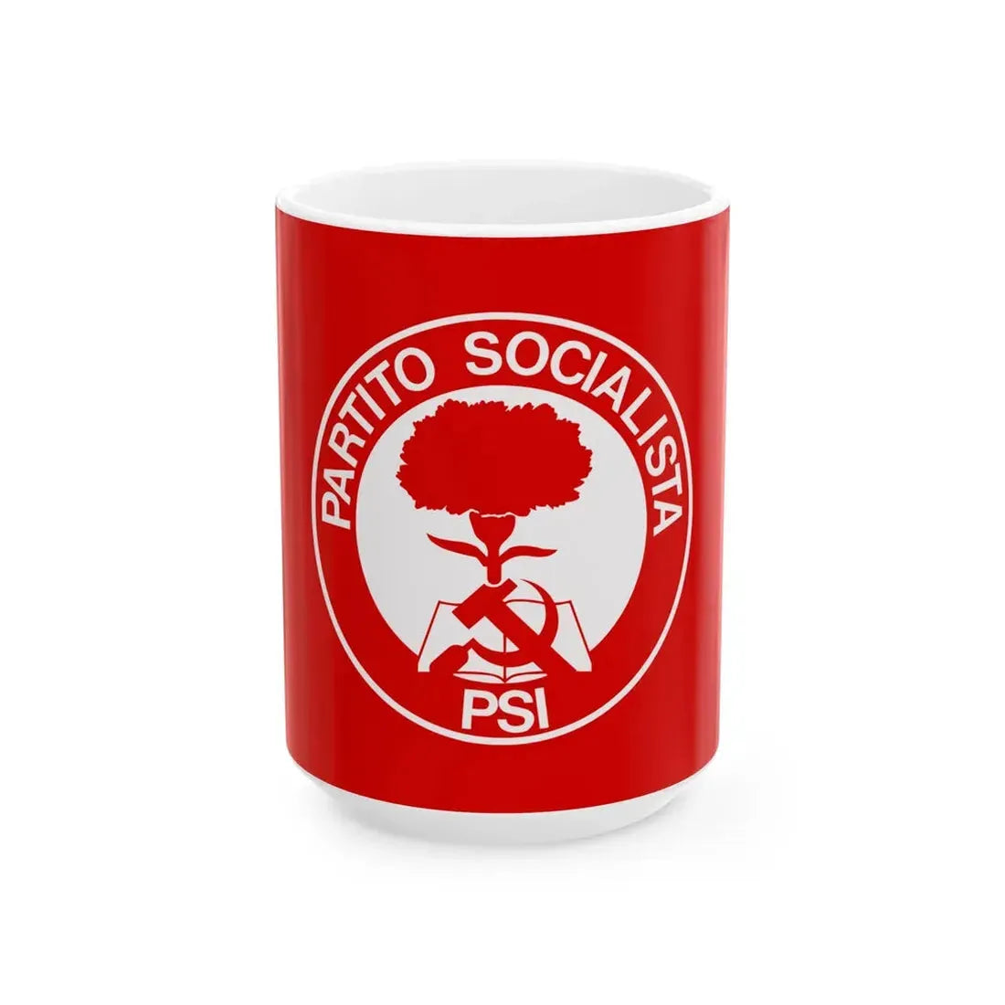 Flag of the Italian Socialist Party 1978-1987 variant (Italy) White Coffee Mug 15oz - Go Mug Yourself