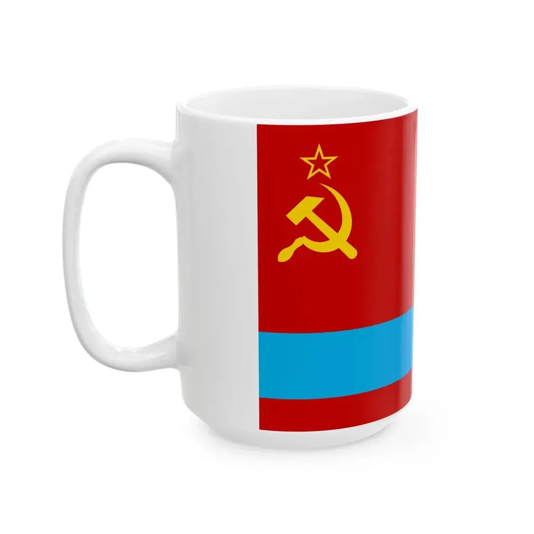 Flag of the Kazakh Soviet Socialist Republic 1953-1991 Flag of Kazakhstan 19911992 2-3 (Kazakhstan) White Coffee Mug - Go Mug Yourself