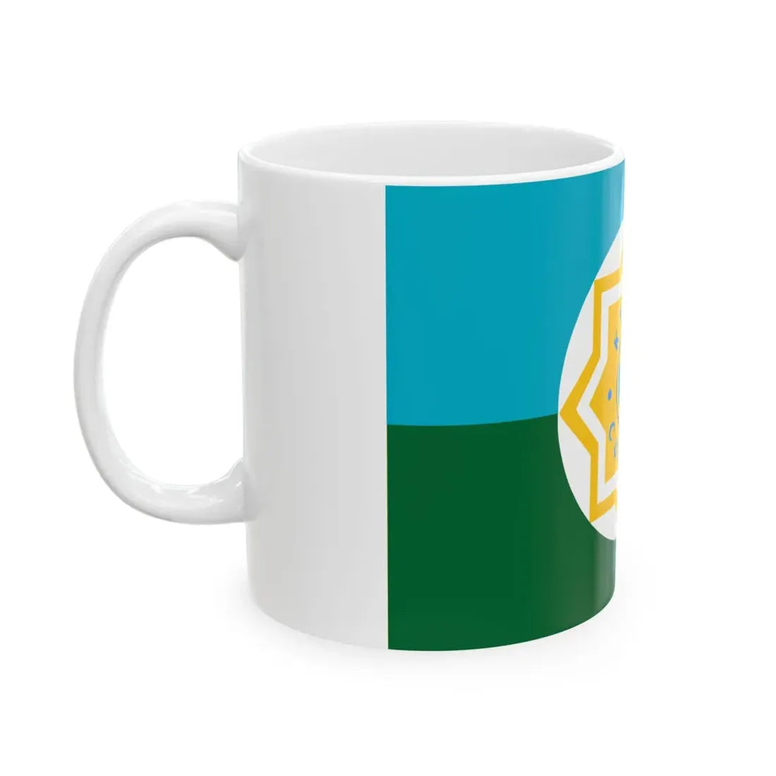 Flag of the Kazakhstan Customs Bureau (Kazakhstan) White Coffee Mug - Go Mug Yourself