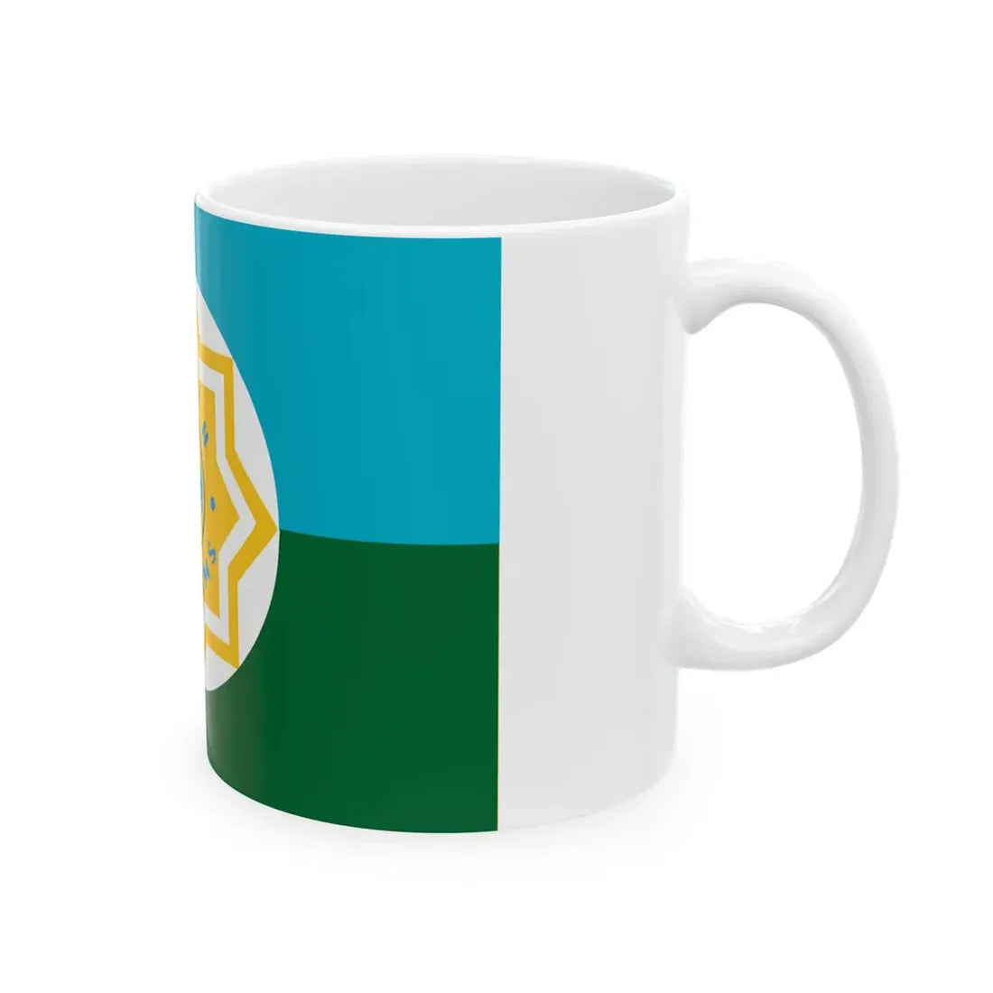 Flag of the Kazakhstan Customs Bureau (Kazakhstan) White Coffee Mug - Go Mug Yourself