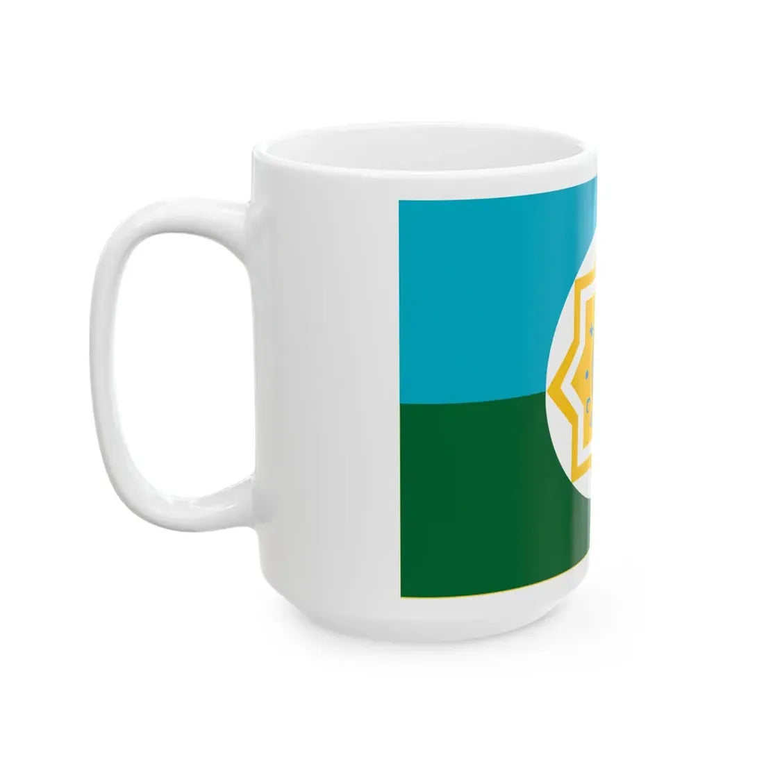 Flag of the Kazakhstan Customs Bureau (Kazakhstan) White Coffee Mug - Go Mug Yourself