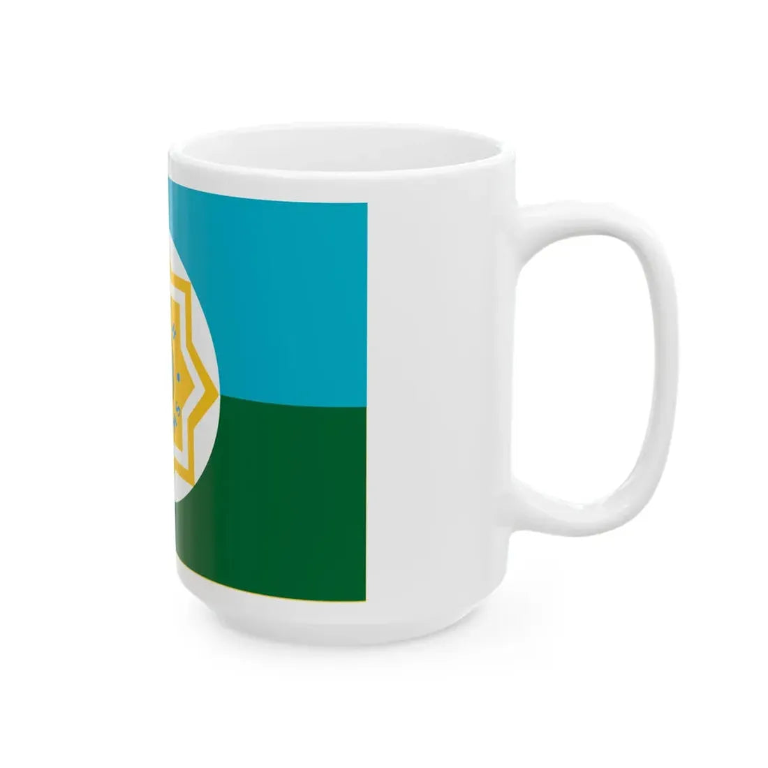 Flag of the Kazakhstan Customs Bureau (Kazakhstan) White Coffee Mug - Go Mug Yourself