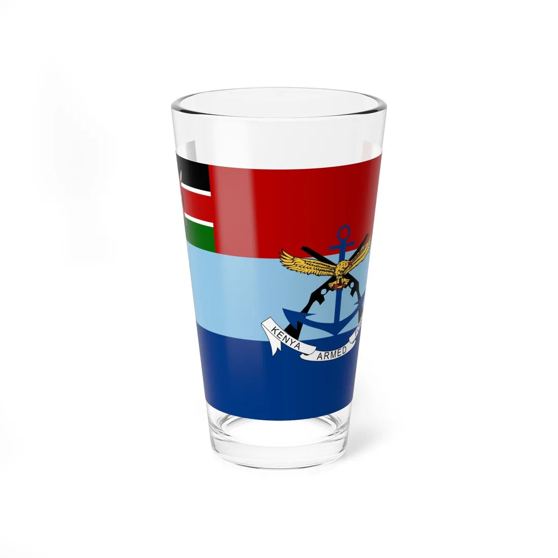 Flag of the Kenya Defence Forces (Kenya) Pint Glass 16oz 16oz - Go Mug Yourself