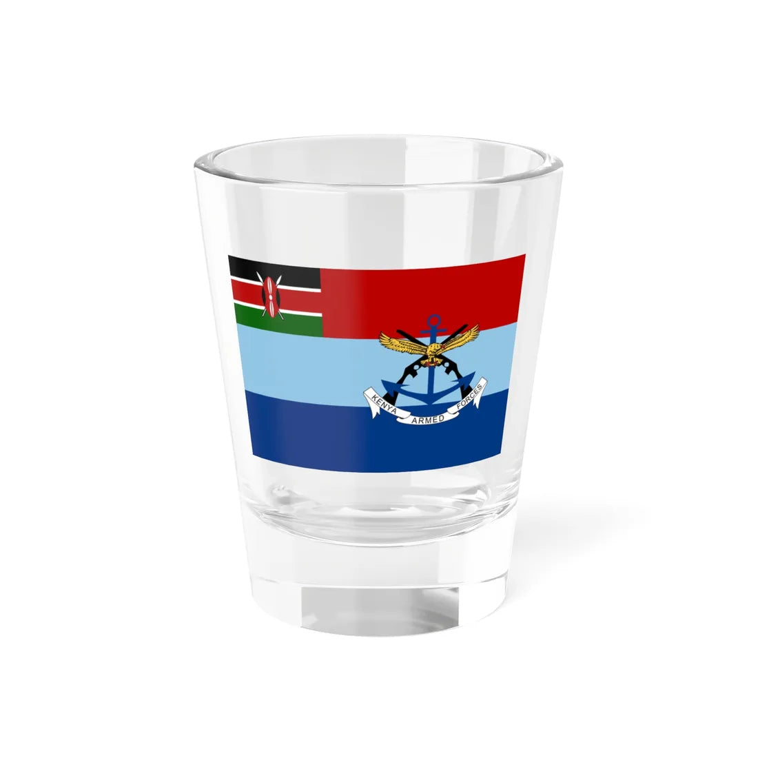 Flag of the Kenya Defence Forces (Kenya) Shot Glass 1.5oz 1.5oz - Go Mug Yourself
