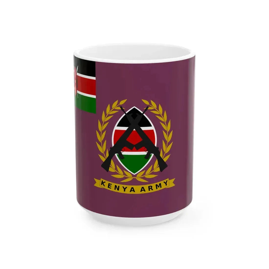 Flag of the Kenyan Army (Kenya) White Coffee Mug 15oz - Go Mug Yourself