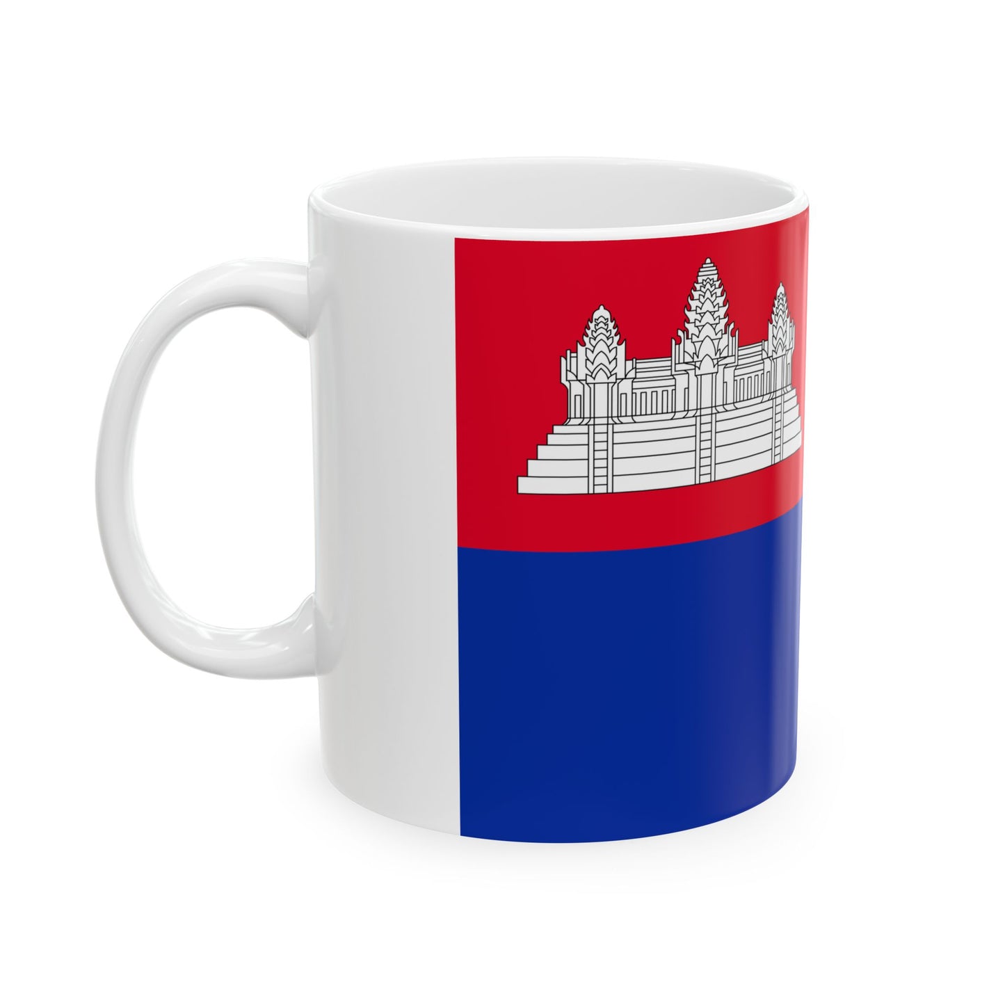Flag of the Khmer Republic (Cambodia) White Coffee Mug-Go Mug Yourself