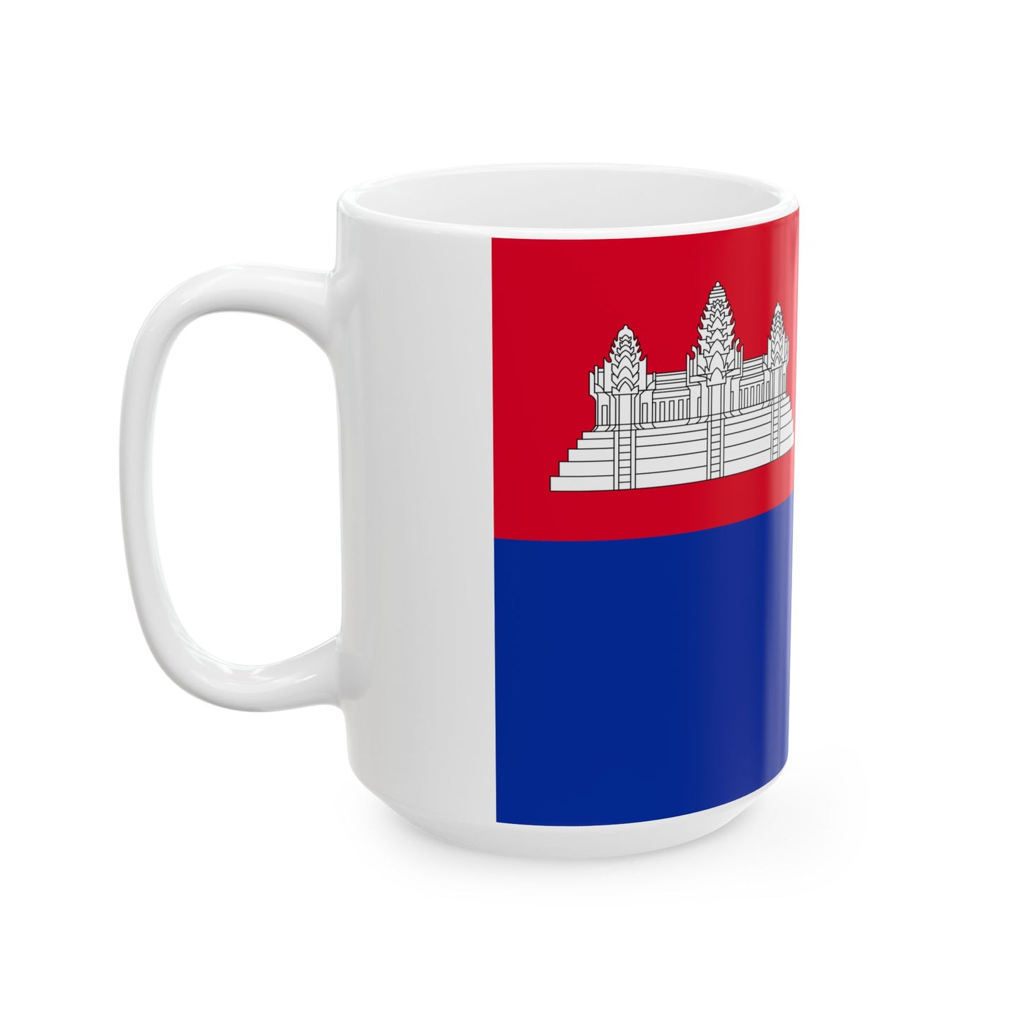 Flag of the Khmer Republic (Cambodia) White Coffee Mug-Go Mug Yourself