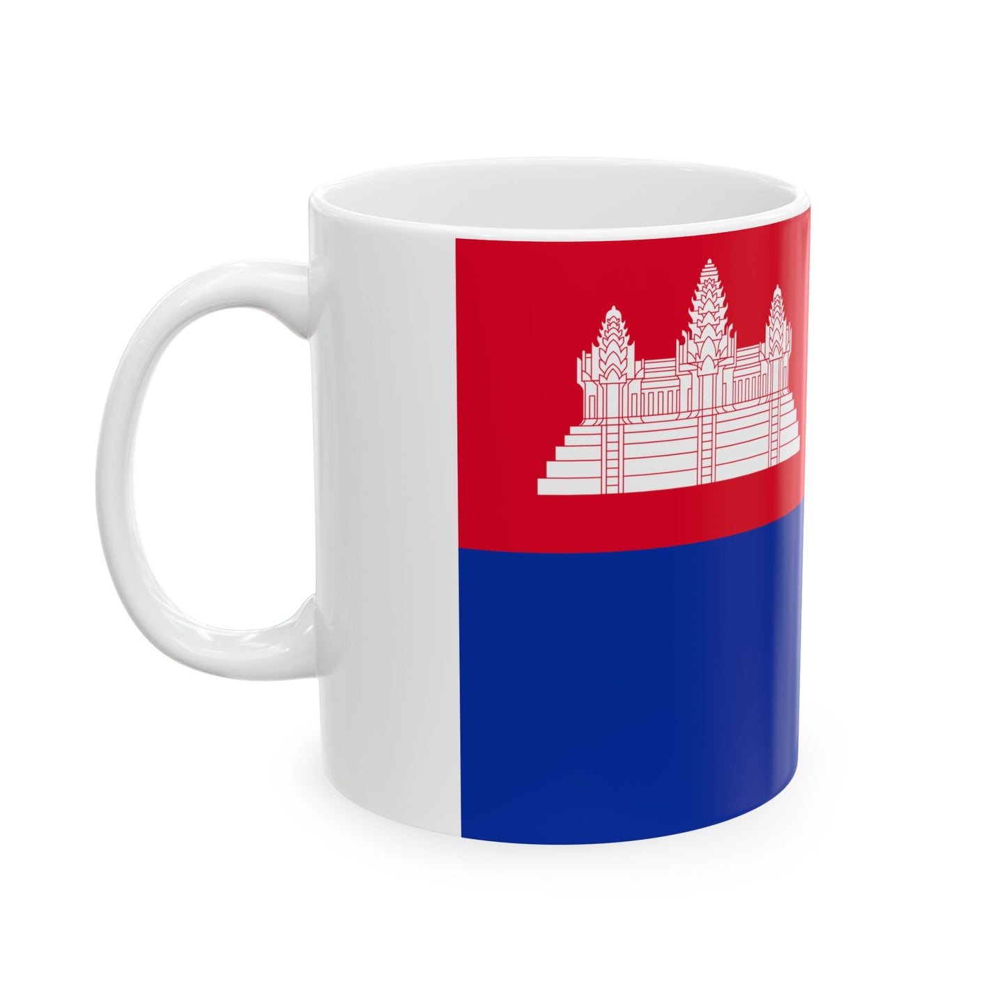 Flag of the Khmer Republic type 2 (Cambodia) White Coffee Mug-Go Mug Yourself