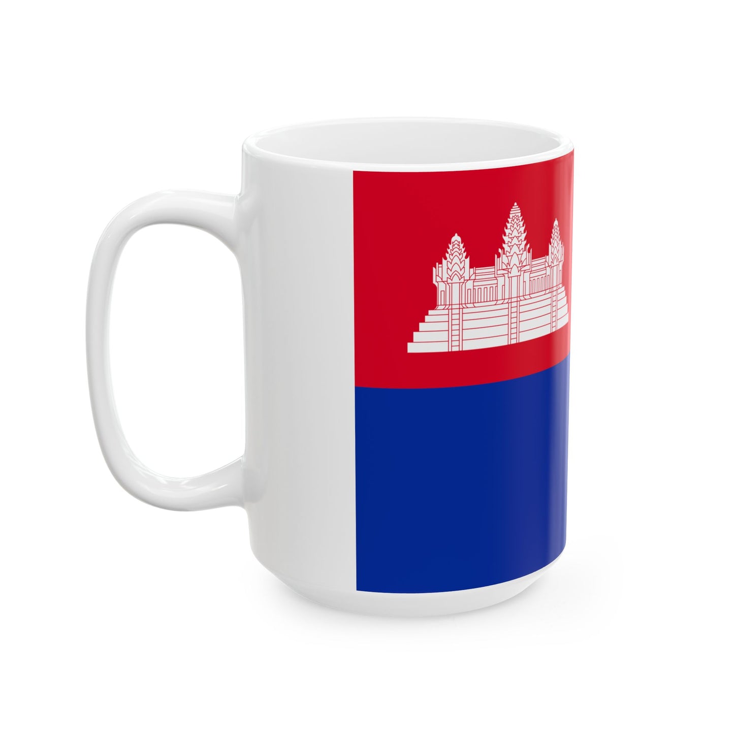Flag of the Khmer Republic type 2 (Cambodia) White Coffee Mug-Go Mug Yourself