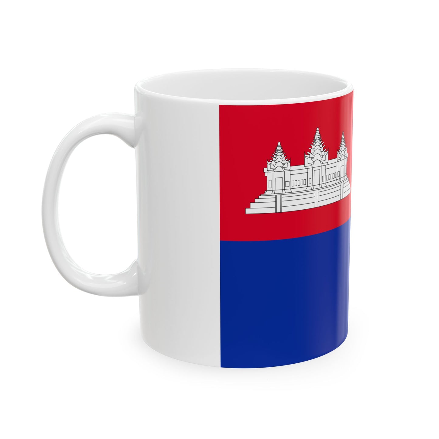 Flag of the Khmer Republic type 3 (Cambodia) White Coffee Mug-Go Mug Yourself