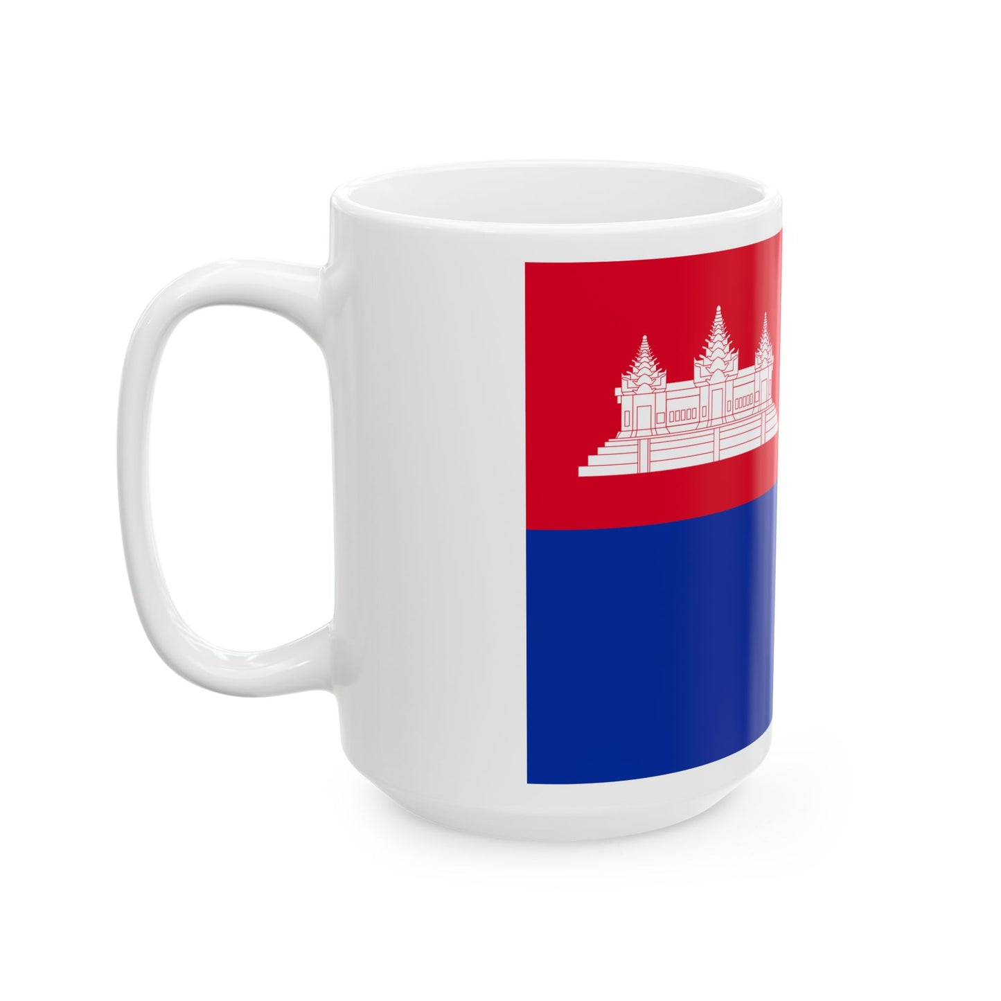 Flag of the Khmer Republic type 4 (Cambodia) White Coffee Mug-Go Mug Yourself