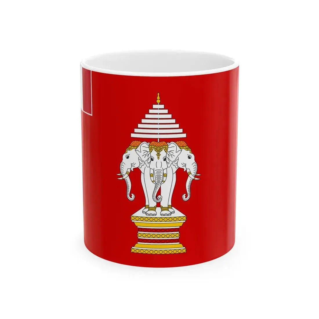 Flag of the Kingdom of Luang Phrabang 1893 - 1946 (France) White Coffee Mug 11oz - Go Mug Yourself