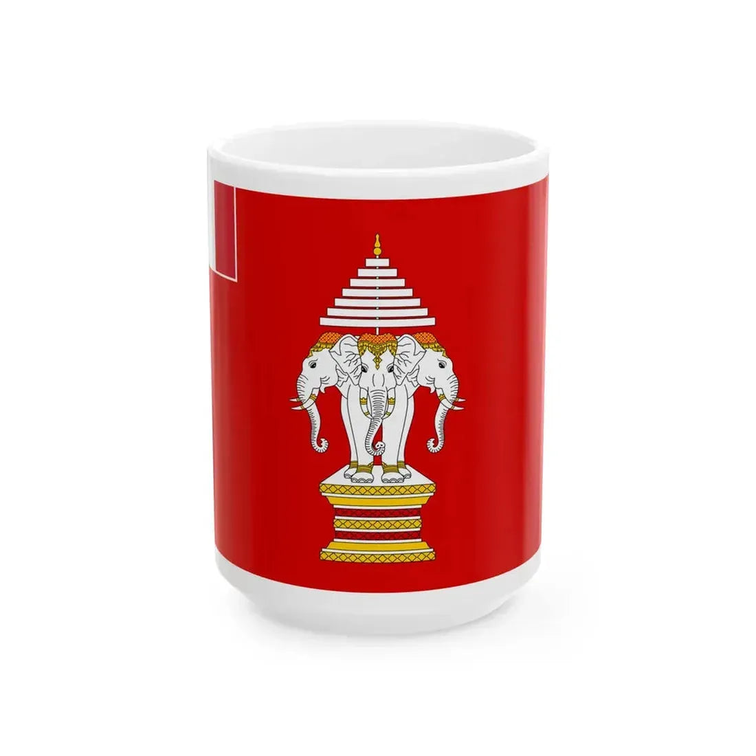 Flag of the Kingdom of Luang Phrabang 1893 - 1946 (France) White Coffee Mug 15oz - Go Mug Yourself