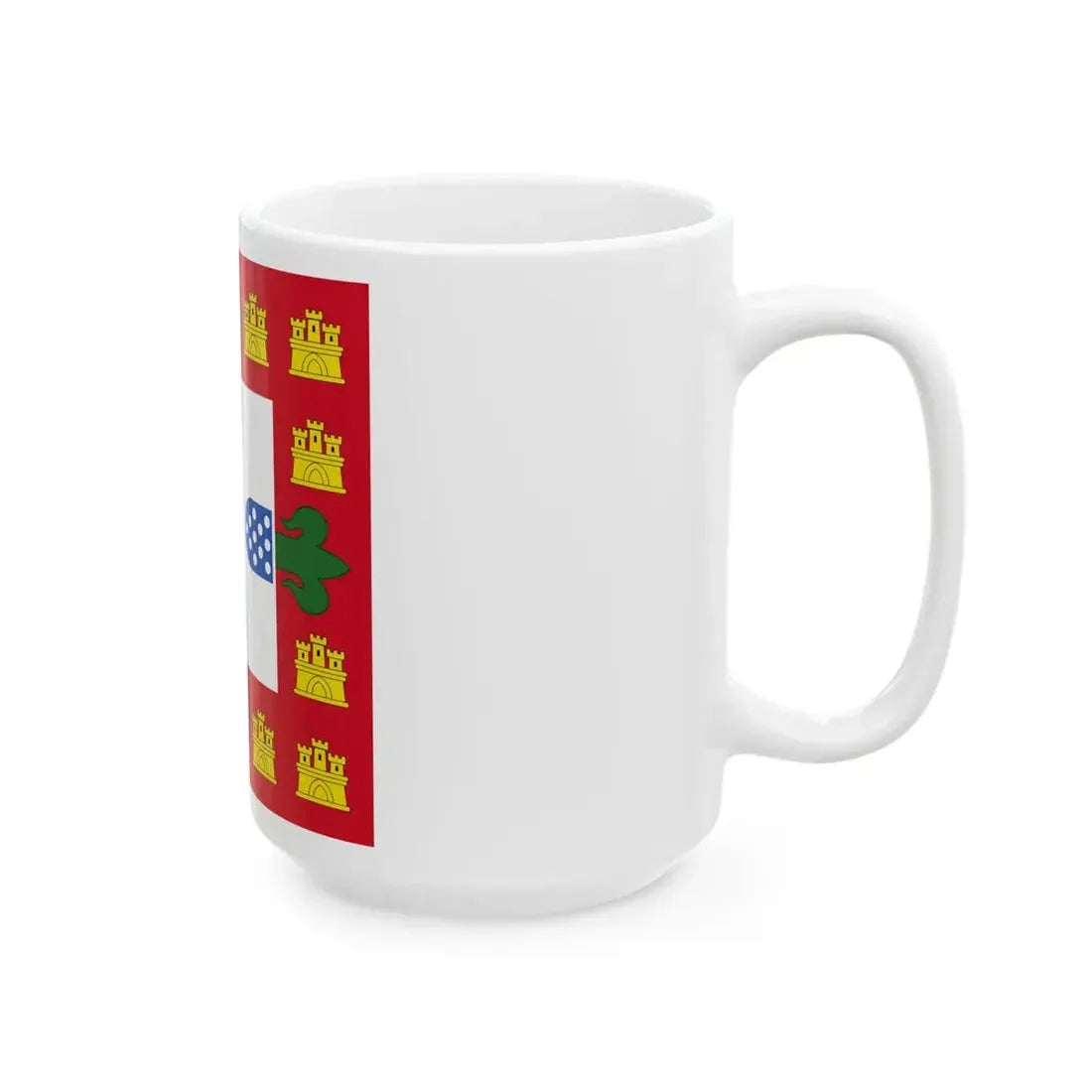 Flag of the Kingdom of Portugal 1385-1485 type 2 (Portugal) White Coffee Mug - Go Mug Yourself