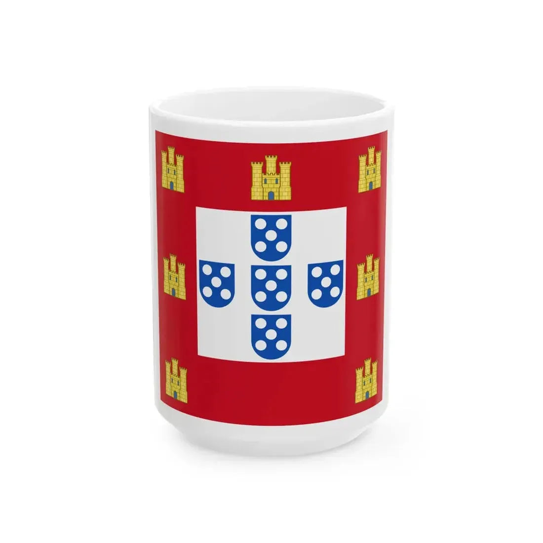 Flag of the Kingdom of Portugal 1485-1495 (Portugal) White Coffee Mug 15oz - Go Mug Yourself