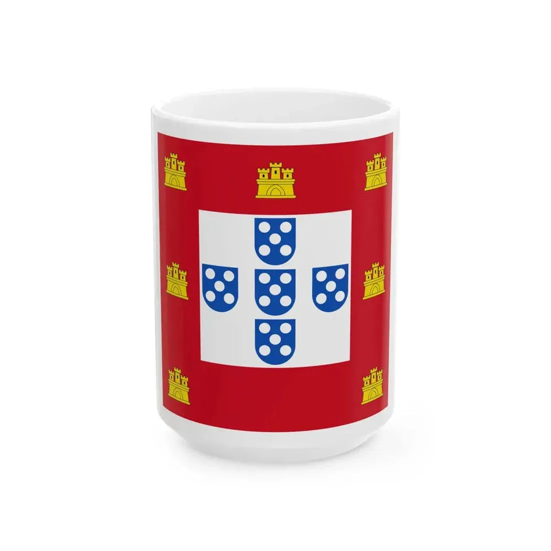 Flag of the Kingdom of Portugal 1485-1495 type 2 (Portugal) White Coffee Mug 15oz - Go Mug Yourself