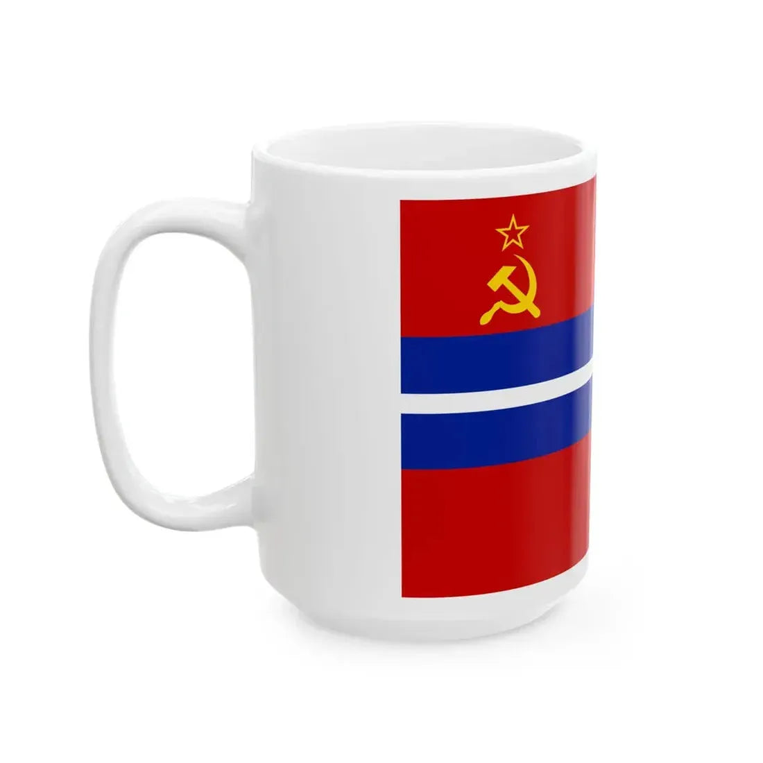 Flag of the Kirghiz Soviet Socialist Republic 1952-1991 Flag of Kyrgyzstan 19911992 2-3 (Kyrgyzstan) White Coffee Mug - Go Mug Yourself