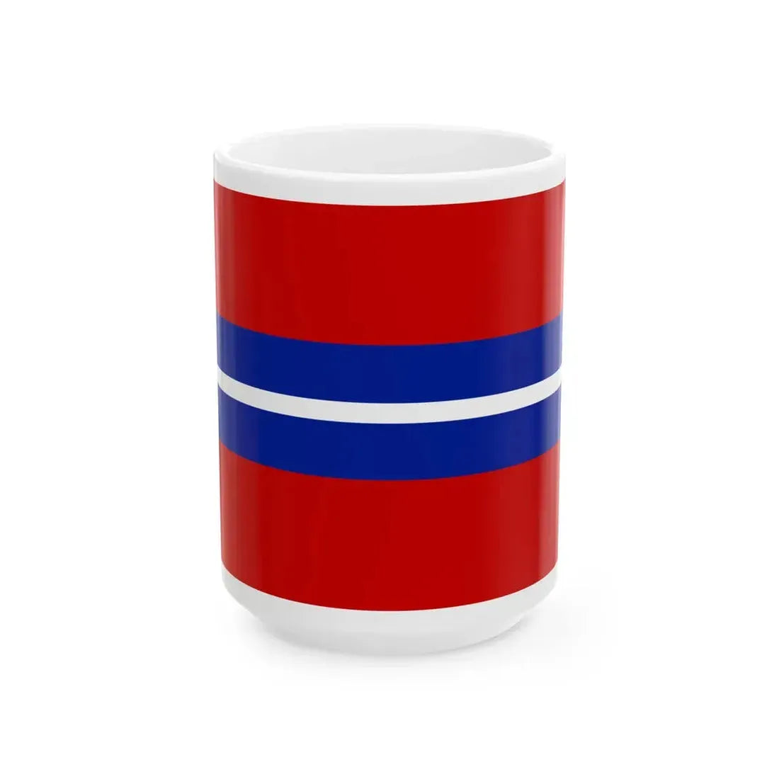 Flag of the Kirghiz Soviet Socialist Republic 1952-1991 Flag of Kyrgyzstan 19911992 2-3 reverse (Kyrgyzstan) White Coffee Mug 15oz - Go Mug Yourself