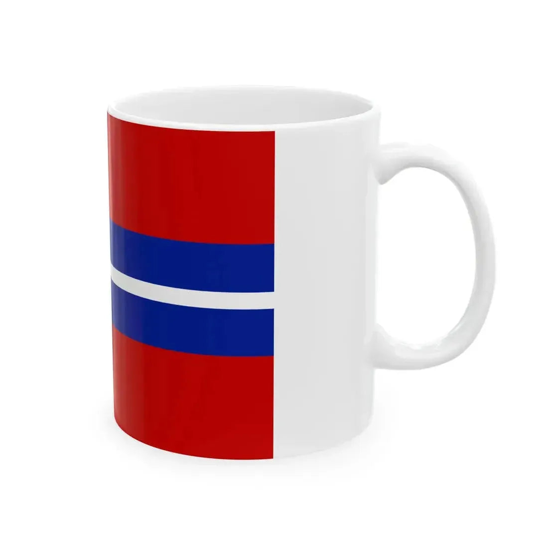 Flag of the Kirghiz Soviet Socialist Republic 1952-1991 Flag of Kyrgyzstan 19911992 2-3 reverse (Kyrgyzstan) White Coffee Mug - Go Mug Yourself